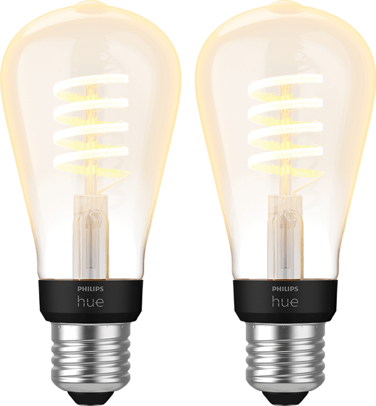 Aanbieding Philips Hue Filamentlamp White Ambiance Edison E27 2-pack