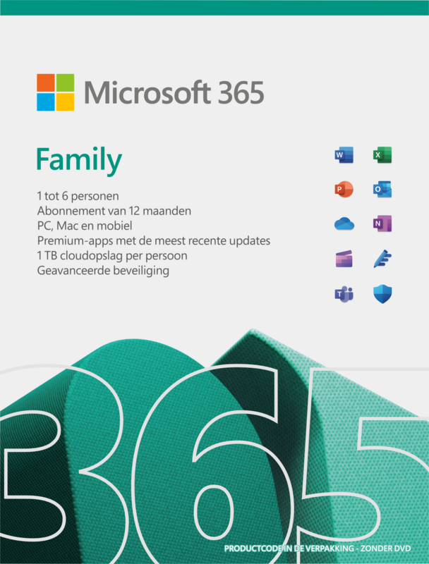 Aanbieding Microsoft Office 365 Family NL Abonnement 1 jaar