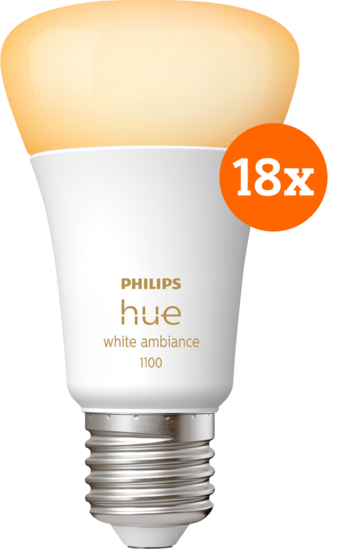 Aanbieding Philips Hue White Ambiance E27 1100lm 18-pack