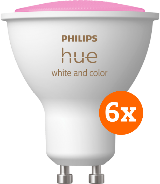 Aanbieding Philips Hue White and Color GU10 6-pack