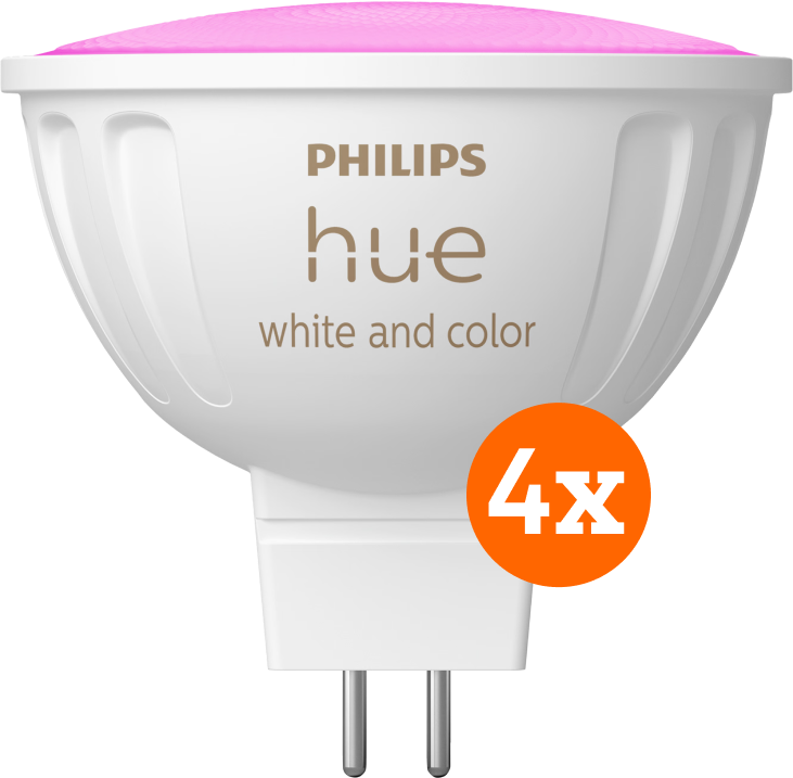 Aanbieding Philips Hue spot White and Color MR16 4-pack