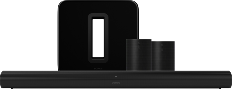 Aanbieding Sonos Arc Zwart + 2x Era 100 Zwart + Sub G3 Zwart
