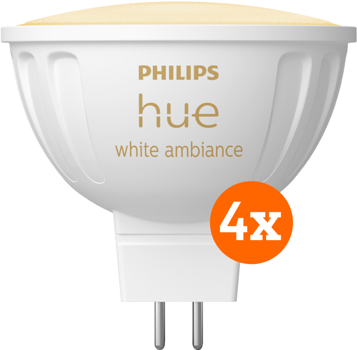 Aanbieding Philips Hue spot White Ambiance MR16 4-pack
