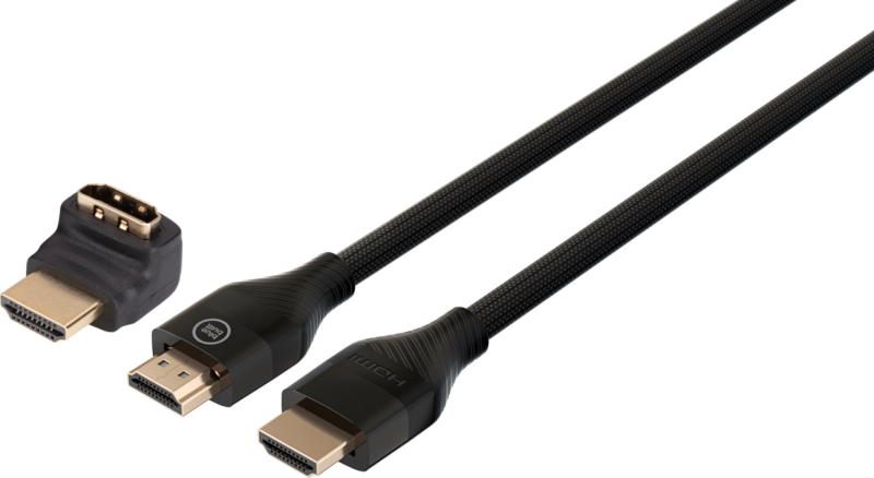 Aanbieding BlueBuilt HDMI Kabel 4K 120Hz / 8K 60Hz Nylon 3 Meter + 90° adapter