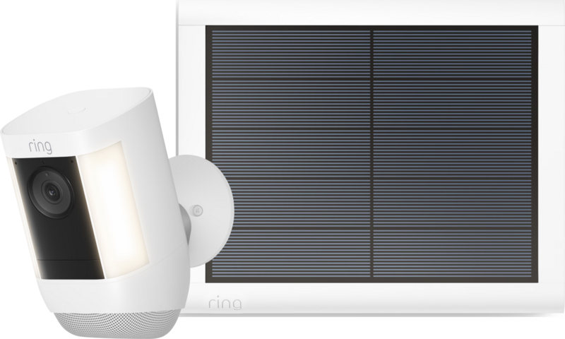 Aanbieding Ring Spotlight Cam Pro - Battery - Wit + usb-C zonnepaneel