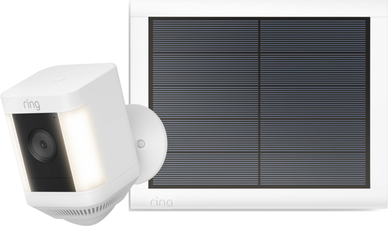 Aanbieding Ring Spotlight Cam Plus - Wit - Zwart + usb-C zonnepaneel