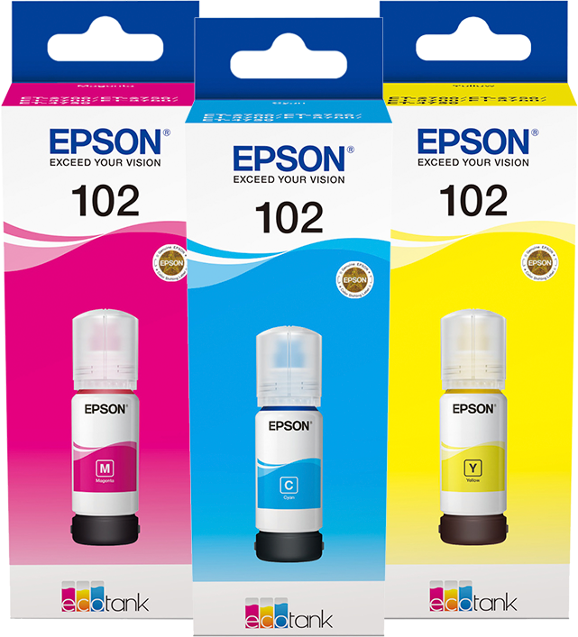 Aanbieding Epson 102 Inktflesjes 3-Color Combo Pack