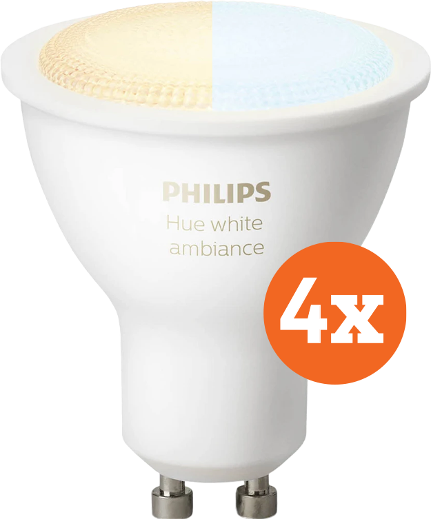 Aanbieding Philips Hue White Ambiance GU10 4-pack