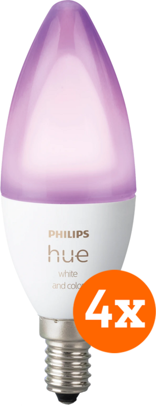 Aanbieding Philips Hue White and Color E14 4-Pack