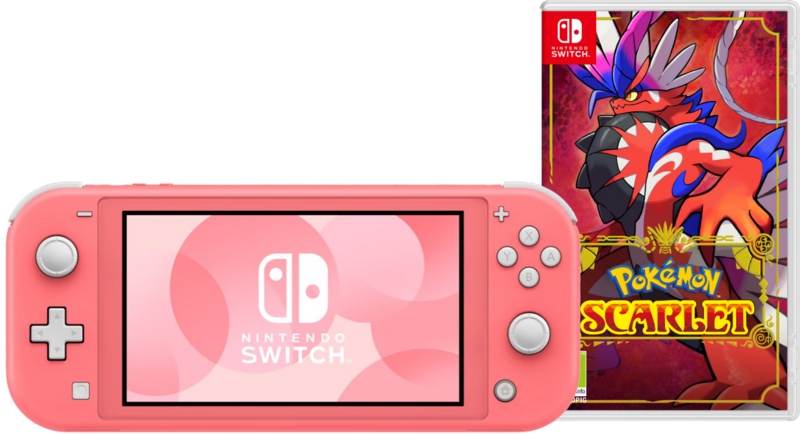 Aanbieding Nintendo Switch Lite Koraal + Pokémon Scarlet