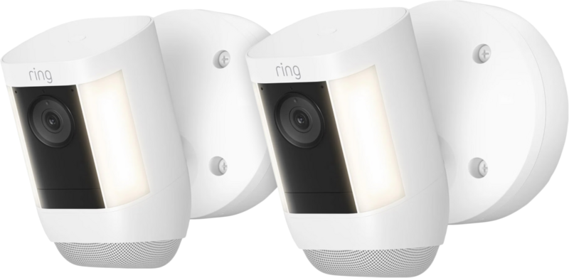 Aanbieding Ring Spotlight Cam Pro - Wired - Wit - 2-pack