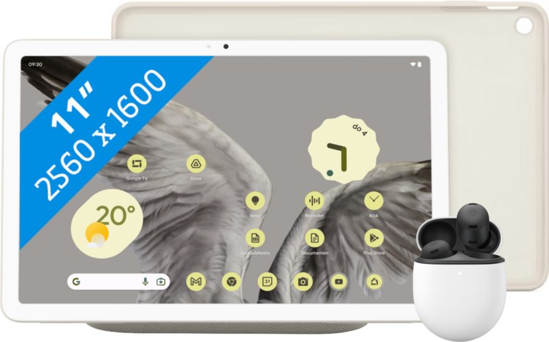 Aanbieding Google Pixel Tablet 128GB Wifi Crème + Pixel Tablet Back Cover Crème + Pixel Buds Pro