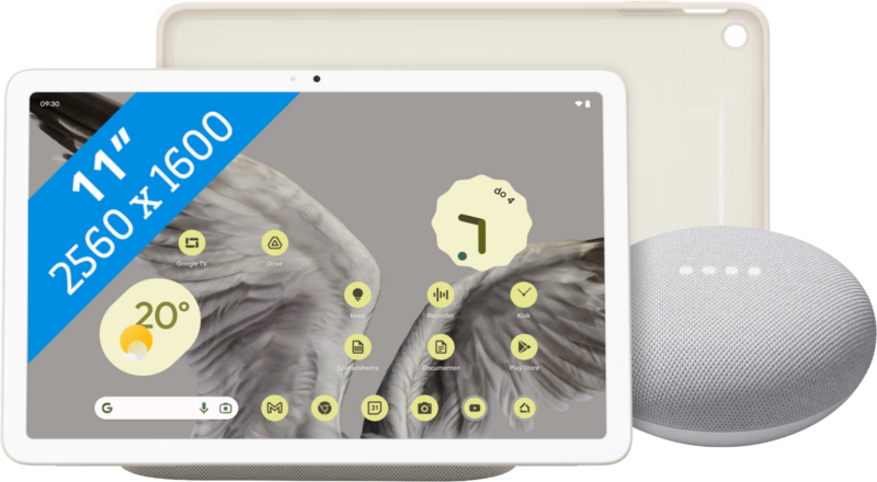 Aanbieding Google Pixel Tablet 256GB Wifi Creme + Pixel Tablet Back Cover Crème + Nest Mini Wit