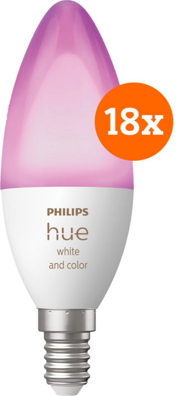 Aanbieding Philips Hue White and Color E14 18-Pack