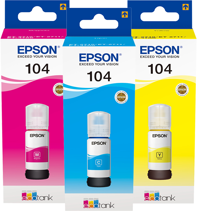 Aanbieding Epson 104 Inktflesjes 3-Color Combo Pack
