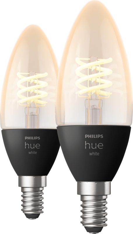 Aanbieding Philips Hue Filamentlamp White kaarslamp E14 Duo pack