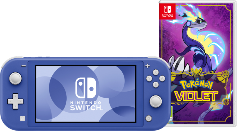 Aanbieding Nintendo Switch Lite Blauw + Pokémon Violet
