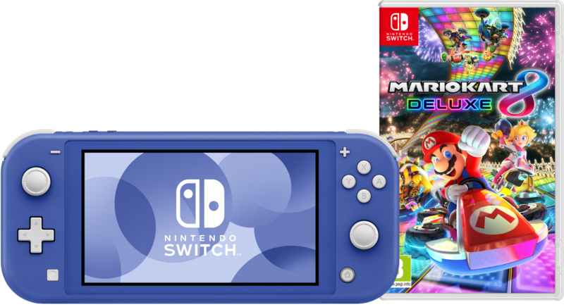 Aanbieding Nintendo Switch Lite Blauw + Mario Kart 8 Deluxe Switch