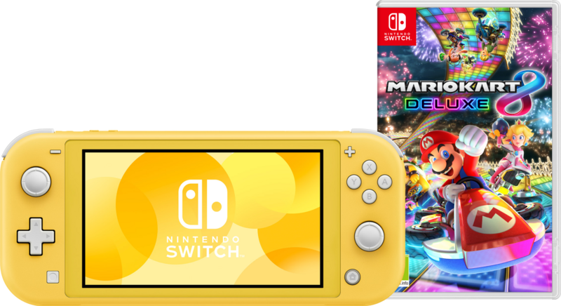 Aanbieding Nintendo Switch Lite Geel + Mario Kart 8 Deluxe Switch
