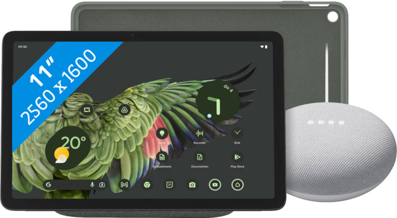 Aanbieding Google Pixel Tablet 128GB Wifi Grijs + Pixel Tablet Back Cover Grijs + Nest Mini Wit