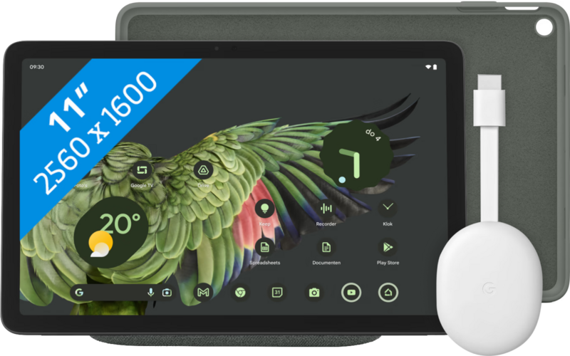Aanbieding Google Pixel Tablet 128GB Wifi Grijs + Pixel Tablet Back Cover Grijs + Chromecast HD