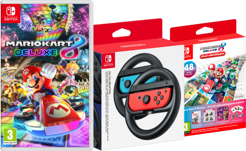 Aanbieding Mario Kart 8 Deluxe + Joy-Con Stuurwiel + Booster Course Pass DLC