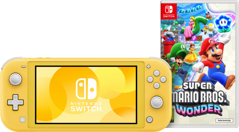 Aanbieding Nintendo Switch Lite Geel + Super Mario Bros. Wonder