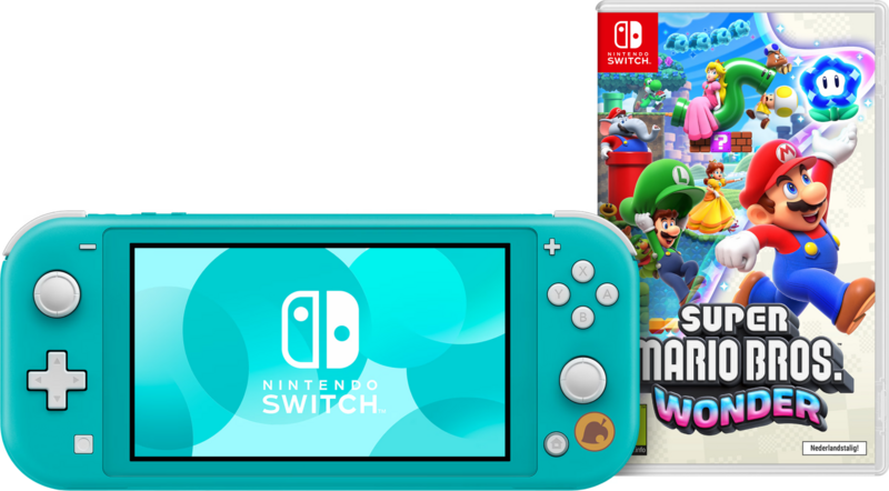 Aanbieding Nintendo Switch Lite Turquoise + Super Mario Bros. Wonder