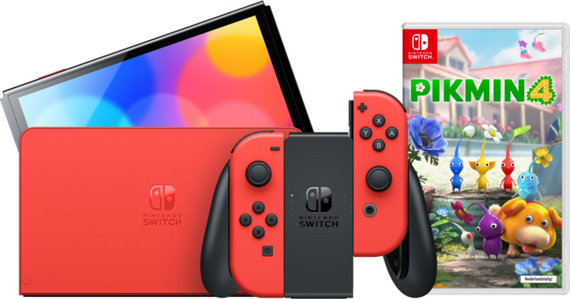 Aanbieding Nintendo Switch OLED Super Mario Editie + Pikmin 4